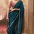 Teal  viscose crepe hand dying and butti weaving with saree with embroidered blouse 