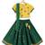 Green & yellow embroidered cotton  lehenga