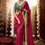 Rani pink  viscose crepe hand dying and butti weaving with saree with embroidered blouse 