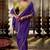 Violet  viscose crepe hand dying and butti weaving with saree with embroidered blouse 