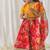 Red embroidered chanderi silk  lehenga