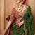 Mehendi  viscose crepe hand dying and butti weaving with saree with embroidered blouse 