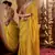 Mustard  viscose crepe hand dying and butti weaving with saree with embroidered blouse 