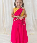 Pink Plain viscose  saree