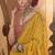 Mustard  viscose crepe hand dying and butti weaving with saree with embroidered blouse 