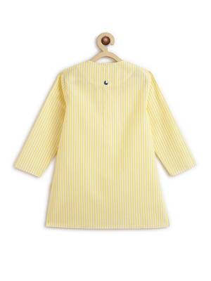 Yellow plain cotton  kurta pyjama 2