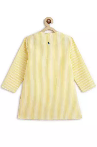 Yellow plain cotton  kurta pyjama
