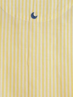 Yellow plain cotton  kurta pyjama 3