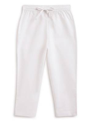 White plain cotton  kurta pyjama 4