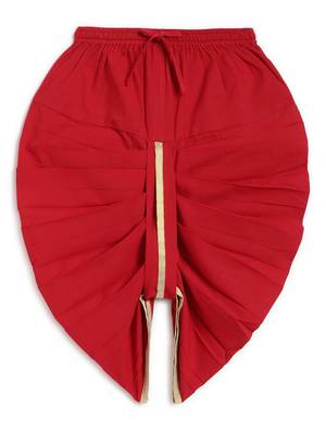 Red embroidered cotton  kurta Dhoti 3