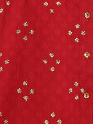 Red embroidered cotton  kurta Dhoti 4