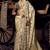 Cream  viscose tissue woven with hand work saree with embroidery blouse saree with blouse