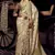 Cream  viscose tissue woven with hand work saree with embroidery blouse saree with blouse