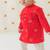 Red embroidered cotton  kurta pyjama