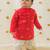 Red embroidered cotton  kurta pyjama