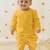Yellow embroidered cotton  kurta pyjama