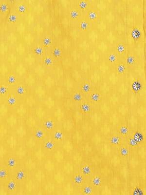 Yellow embroidered cotton  kurta pyjama 4