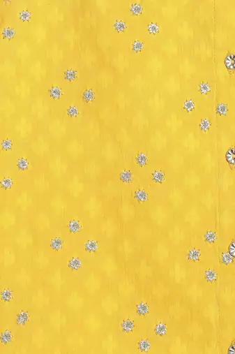 Yellow embroidered cotton  kurta pyjama