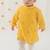 Yellow embroidered cotton  kurta pyjama