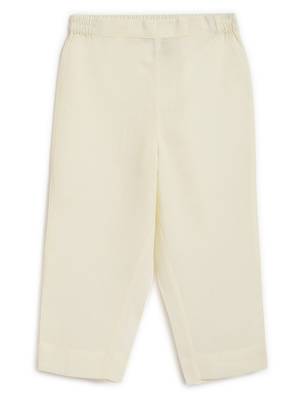 Yellow embroidered cotton  kurta pyjama 5
