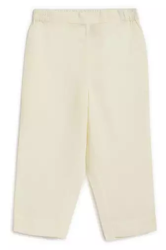 Yellow embroidered cotton  kurta pyjama