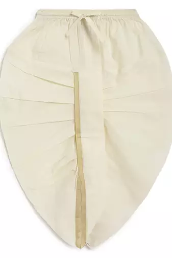 Yellow embroidered cotton  kurta pyjama