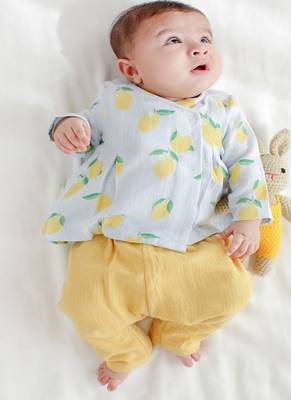 Blue printed cotton  kurta pyjama 1
