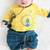 Yellow embroidered cotton  kurta pyjama
