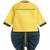 Yellow embroidered cotton  kurta pyjama