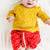 Yellow printed cotton  kurta pyjama
