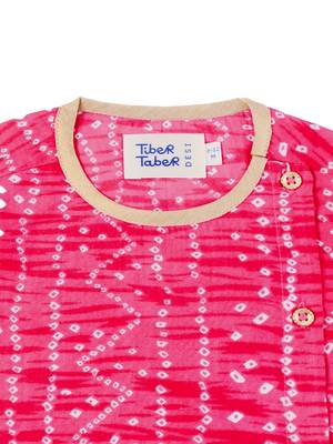 Pink printed cotton  kurta pyjama 4