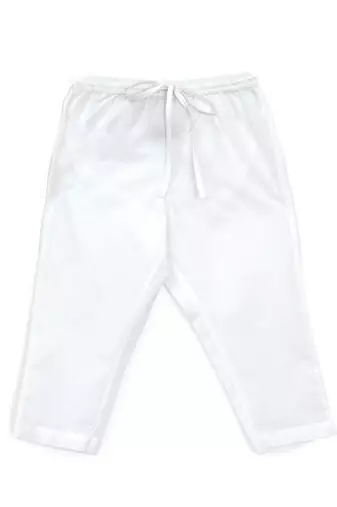 White printed cotton  kurta pyjama