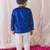 Blue embroidered viscose bandhgala set
