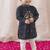 Black embroidered cotton  kurta pyjama