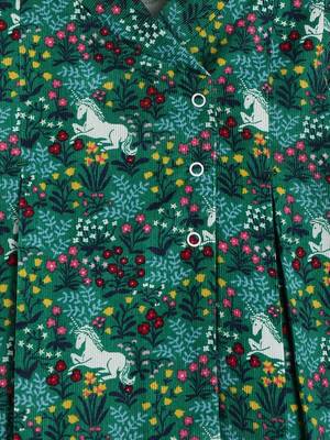 Green printed cotton  kurta pyjama 3