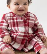 Red plain cotton  kimono and pyjama