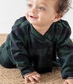 Green plain cotton  kurta pyjama