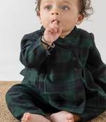 Green plain cotton  kurta pyjama