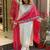 Cream embroidery chanderi silk designer kurta set with printed muslin dupatta for women
