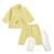 Yellow embroidered cotton  kurta pyjama
