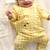 Yellow embroidered cotton  kurta pyjama