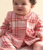 Pink plain cotton  kurta pyjama