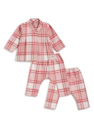 Pink plain cotton  kurta pyjama 1