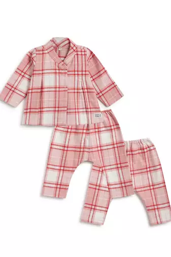 Pink plain cotton  kurta pyjama