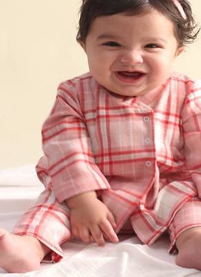 Pink plain cotton  kurta pyjama 4
