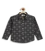 Black printed cotton  shirt