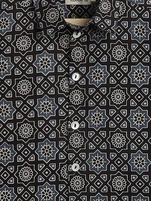 Black printed cotton  shirt 4