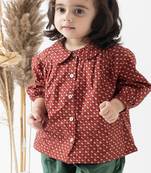 Maroon printed cotton  shirt