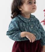 Blue printed cotton  shirt