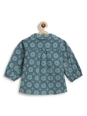 Blue printed cotton  shirt 3